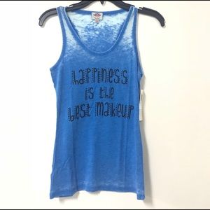 NWT Pink Lotus “Happiness is the Best Makeup” Tank